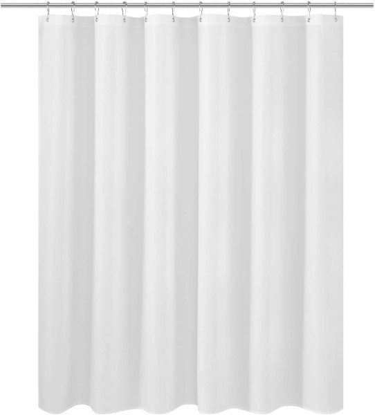 FABRIC SHOWER CURTAIN LINER WHT