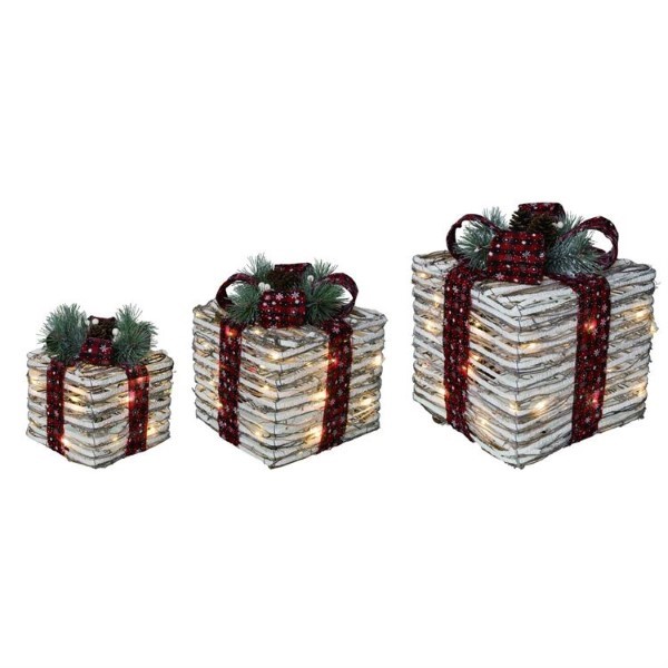 RATTAN LIGHT UP RIBBON BOXES