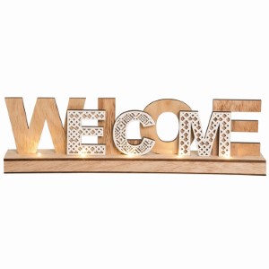 WOOD LIGHT UP WELCOME DECOR