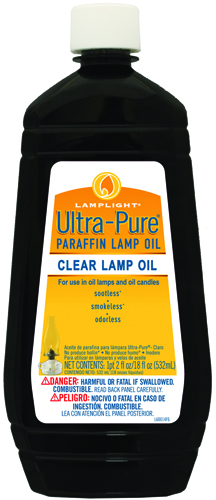 Ultra-Pure 60014 Odorless Sootless Smokeless Lamp Oil, 18 oz, Clear, Liquid