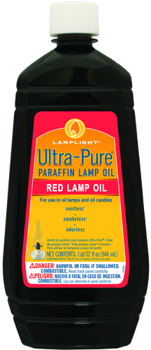 Ultra-Pure 60012 Odorless Sootless Smokeless Lamp Oil, 32 oz, Red, Liquid