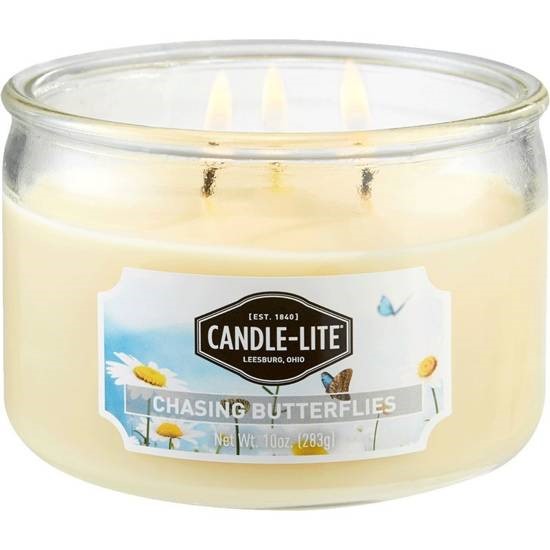 CANDLE 3WICK JAR BUTTERFLIES 10Z