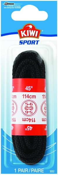 SHOE LACE RND BLACK KIWI 45IN