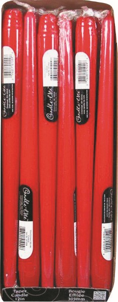 12" TAPER CANDLE Crimson