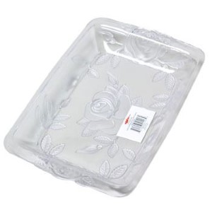 SERVING TRAY W/EMBOSSED ROSES