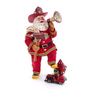 11"FABRICHE FIREMAN SANTA