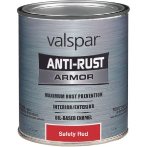 VALSPAR 21800 Series 21845 Anti-Rust Oil Gloss Enamel, Gloss, Yellow, 1 qt