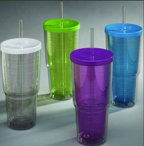 Arrow Plastic 00015 Tumbler with Lid and Straw, 24 oz Capacity