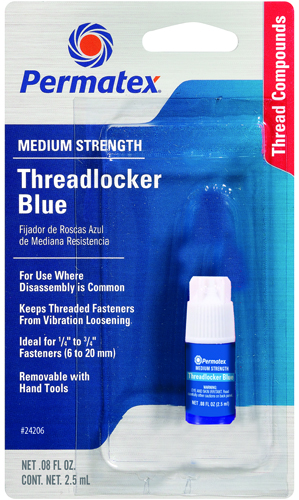 Permatex 24206 Medium-Strength Threadlocker, 2.5 mL Bottle