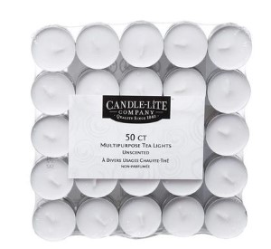 Candle Lite Multipurpose Tea Lights Unscented -- 50 Candles