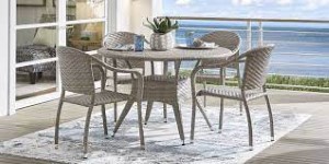 BAY TERRACE WICKER 5P DINING SET