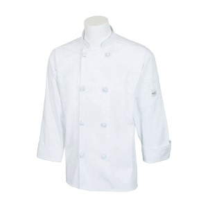Mercer Millennia M60012WHL Unisex Chef Jacket w/ Shoulder Pocket, Large,
