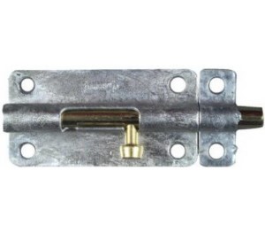 National Hardware Barrel Bolt 4" Galvanized Steel With Brass Pin