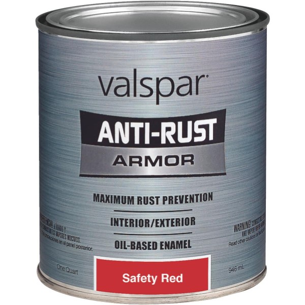 VALSPAR 21800 Series 21845 Anti-Rust Oil Gloss Enamel, Gloss, Yellow, 1 qt