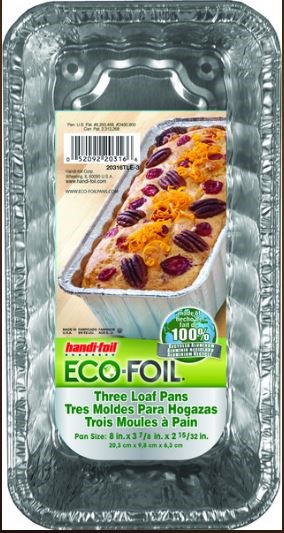 HANDI-FOIL 20316TL-15 Loaf Pan, 8 in L, 3-7/8 in W, Aluminum