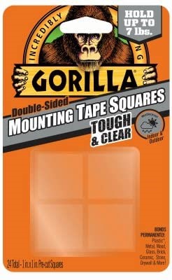 Gorilla Glue - 1" Double-Sided Tough & Clear Mounting Tape Squares - 24