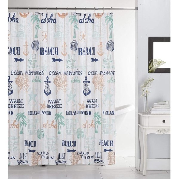 Sanibel Canvas Shower Window Curtain