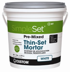 Simple Set Pre-Mixed Thin-Set Mortar, White, Paste, 1 gal Pail