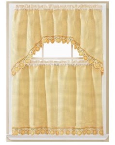 Embroidered Window Curtain Set 