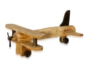 NATURAL BIPLANE Wood Sculp Plane