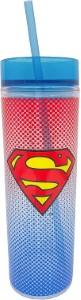 SUPERMAN TALL CUP W/STRAW