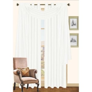 HOLLY WHT FAUX SILK PANEL 55X90