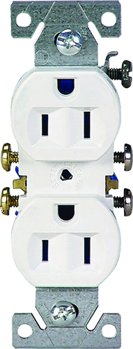 Eaton Wiring Devices 270W Duplex Receptacle, 15 A, 2-Pole, 5-15R, White