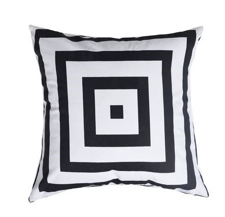 DANN FOLEY Pillow W/BK&Wh Square