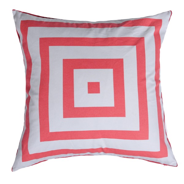 DANN FOLEY Pillow W/RED&WH Squar