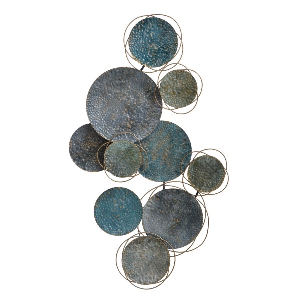 METAL WALL HANGING Cirlces Blue