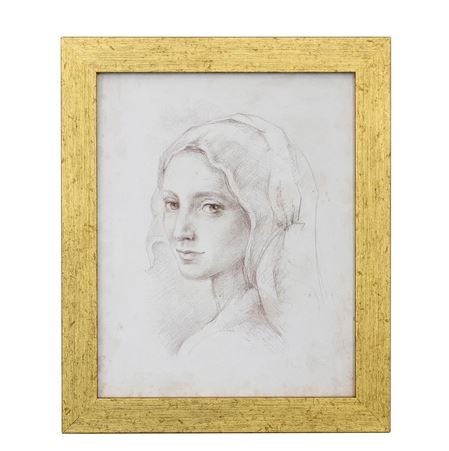 PORTRAIT STUDY I Framed Glass