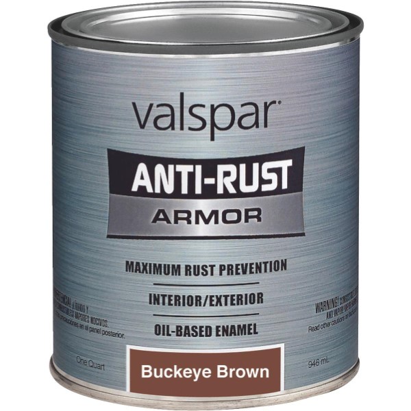 Valspar Anti-rust Oil-based Gloss Armor Rust Control Enamel, Brown, 1 Qt.