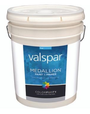 Valspar 1400 Medallion White Interior Flat Latex Lifetime 5 Gallon