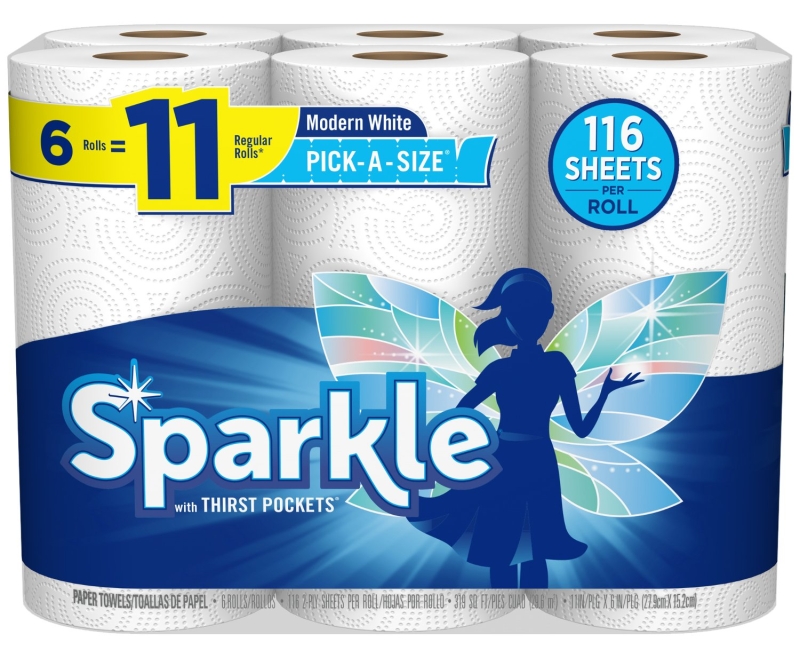 Sparkle 21766 Paper Towel, White Roll