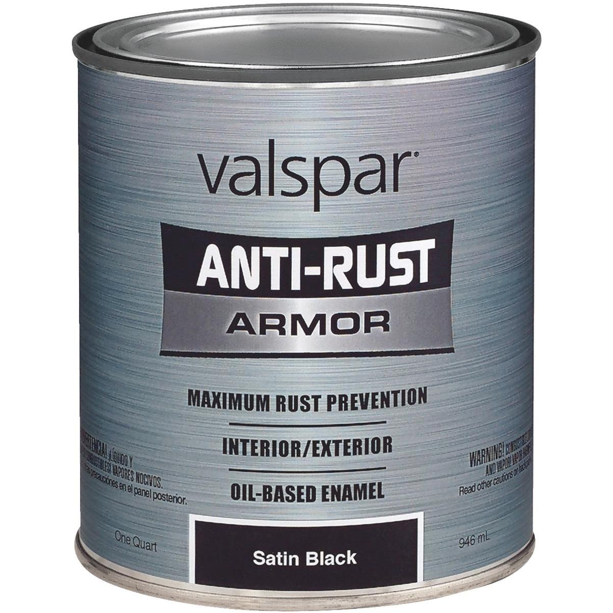 Valspar Anti-rust Oil-based Satin Armor Rust Control Enamel, Black, 1 Qt.
