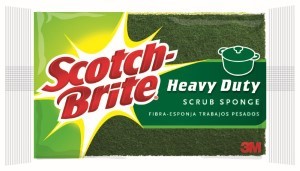 Scotch-Brite 425 Scrub Sponge, 4-1/2 in L, 0.6 in Thick, Cellulose/Synthetic