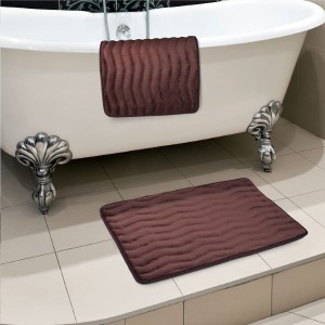 ZIGZAG FOAM BATH MAT | CHOCOLATE| 20"X30"