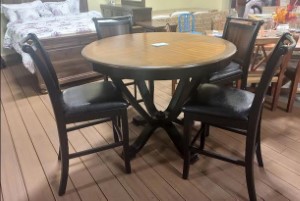5PC DINING ROOM SET BROWN CHERRY