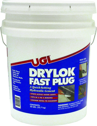 UGL DRYLOK Fast Plug 00930 Hydraulic Cement, 16 cu-in/lb Coverage Area,