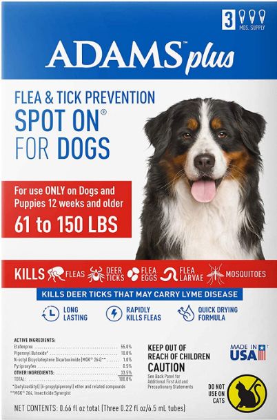 Adams Flea And Tick Prevention Spot On For Dogs 61 -150 lbs X-Large