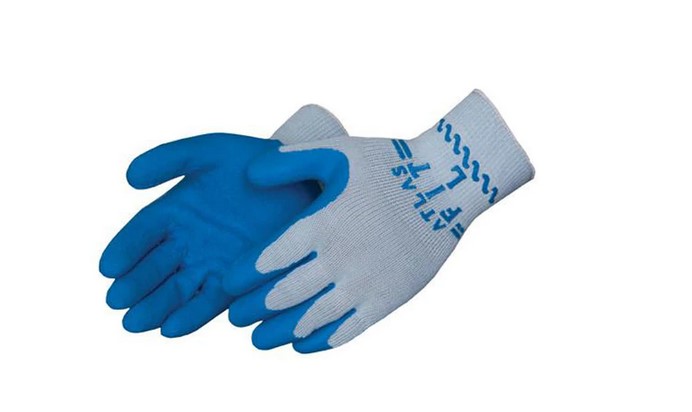 GLOVE GRAY W/BLUE COATING LRG