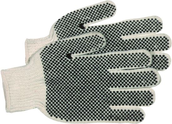 Boss Reversible String Knit Protective Gloves PVC Black/White - Large