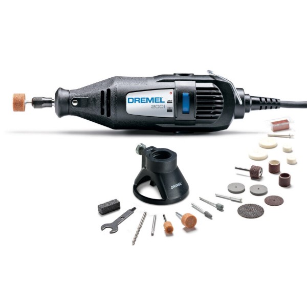 DREMEL 200-1/21 Rotary Tool Kit, 120 V, 1/8 in Chuck, 6 ft L Cord, Gray