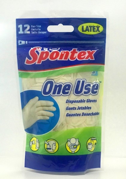 Spontex 76191 Seamless Disposable Latex Gloves One Size