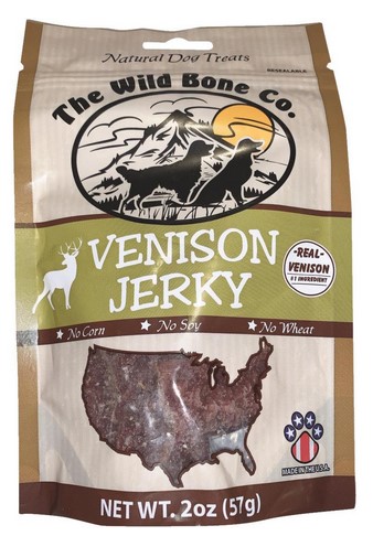 The Wild Bone Co. Venison Jerky Dog Treat, 2 Oz.