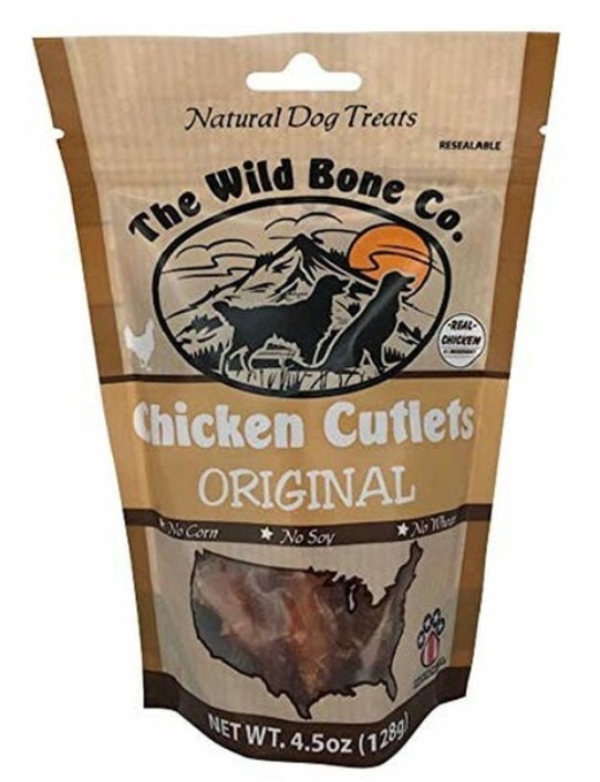 THE WILD BONE CO. CHICKEN CUTLETS DOG TREAT ORIGINAL 4.5 OZ