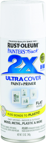 RUST-OLEUM PAINTER'S Touch 249126 All-Purpose Flat Spray Paint, Flat, White,