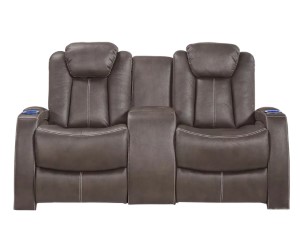 DUAL PWR RECLINING LOVESEAT BRW