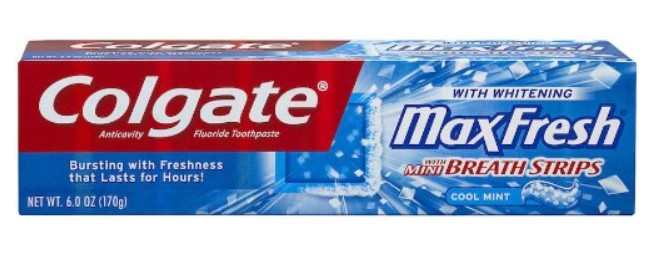 Colgate Max Fresh Toothpaste with Mini Breath Strips, Cool Mint - 6 oz