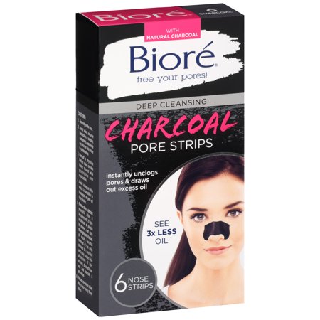 Biore Deep Cleansing Charcoal Pore Strips, 6 ct